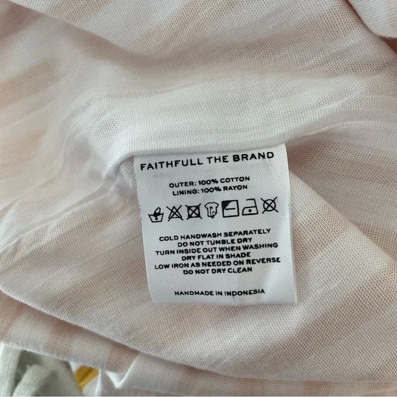 FAITHFUL THE BRAND | Gia Midi Dress | Yellow and White Stripe | Size 2 / XS - Picture 8 of 8